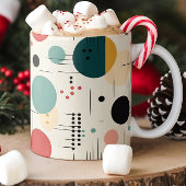 Mid century colorful geometric pattern コーヒーマグカップ