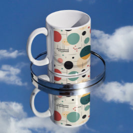 Mid century colorful geometric pattern コーヒーマグカップ