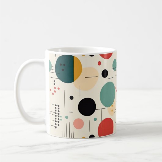 Mid century colorful geometric pattern コーヒーマグカップ (左)