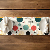 Mid century colorful geometric pattern ショートテーブルランナー