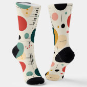Mid century colorful geometric pattern ソックス (傾斜あり)