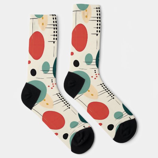 Mid century colorful geometric pattern ソックス (右)