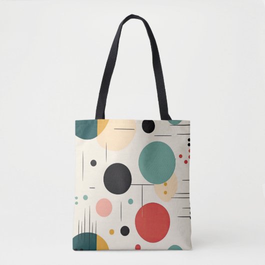 Mid century colorful geometric pattern トートバッグ (正面)
