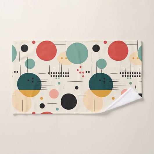 Mid century colorful geometric pattern バスタオルセット (ハンドタオル)