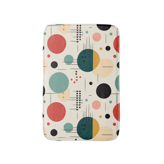Mid century colorful geometric pattern バスマット (正面縦)