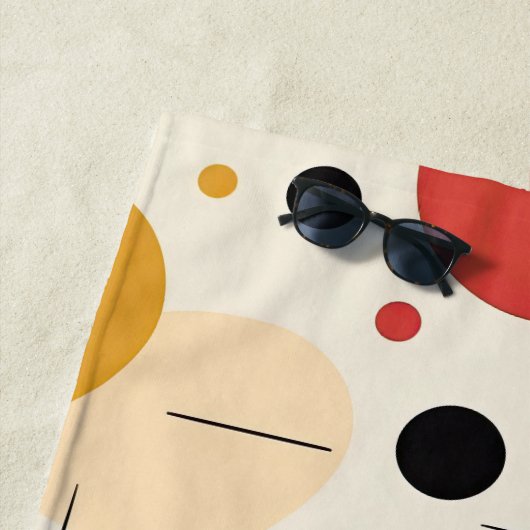 Mid century colorful geometric pattern ビーチタオル (インサイチュ)