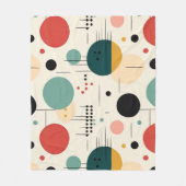Mid century colorful geometric pattern フリースブランケット (正面)