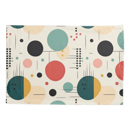 Mid century colorful geometric pattern 枕カバー (裏面)
