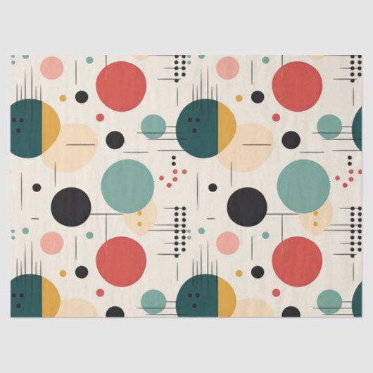 Mid century colorful geometric pattern 薄葉紙 (正面)