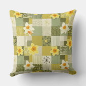 Mid-Century Daffodil Floral Pattern (2) クッション (裏面)