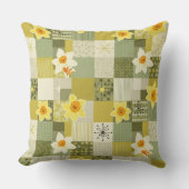 Mid-Century Daffodil Floral Pattern (2) クッション (正面)