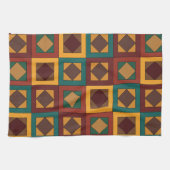 Mid Century Diamond Square Geometric Pattern キッチンタオル (横)