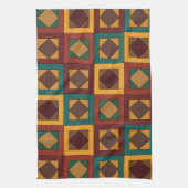 Mid Century Diamond Square Geometric Pattern キッチンタオル (縦)