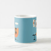 Mid Century Dog in Turquoise Room コーヒーマグカップ (中央)