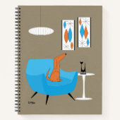 Mid Century Dog with Gravel Art ノートブック (正面)