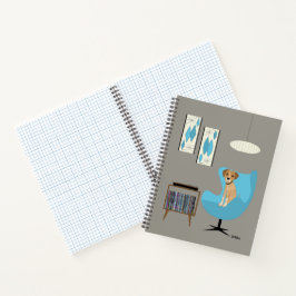 Mid Century Dog with Record Player ノートブック