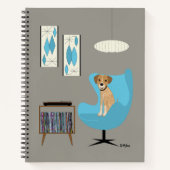 Mid Century Dog with Record Player ノートブック (正面)