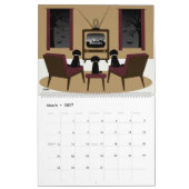 Mid Century Dogs Watch TV  カレンダー (3月 2027)