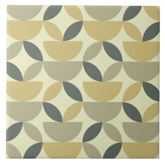 Mid Century Earth tone half Circles and  shapes  タイル (正面)