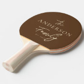 Mid-Century Forest Brown Hand Written Family Name 卓球ラケット (正面アングル)