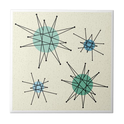 Mid Century Franciscan Starburst 5 タイル (正面)