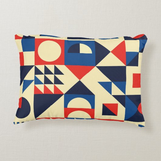 Mid-Century Geometric: ファンキーレトロパターン。 アクセントクッション (裏面)