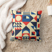 Mid-Century Geometric: ファンキーレトロパターン。 クッション (ブランケット)
