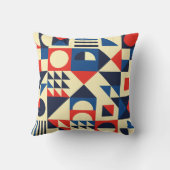 Mid-Century Geometric: ファンキーレトロパターン。 クッション (裏面)