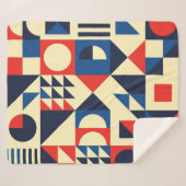 Mid-Century Geometric: ファンキーレトロパターン。 シェルパブランケット (正面(横))