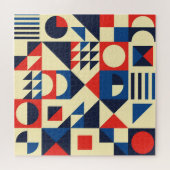 Mid-Century Geometric: ファンキーレトロパターン。 ジグソーパズル (横)