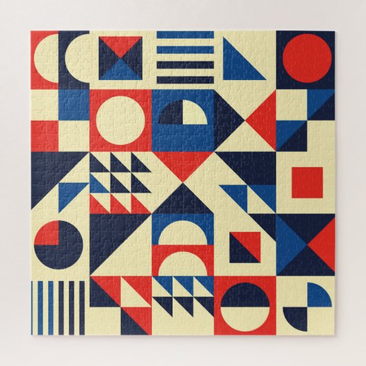 Mid-Century Geometric: ファンキーレトロパターン。 ジグソーパズル (縦)