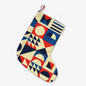 Mid-Century Geometric: ファンキーレトロパターン。 スモールクリスマスストッキング (正面 (吊り時))