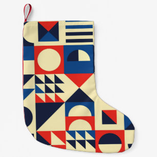 Mid-Century Geometric: ファンキーレトロパターン。 スモールクリスマスストッキング