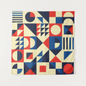 Mid-Century Geometric: ファンキーレトロパターン。 タペストリー (正面(横))