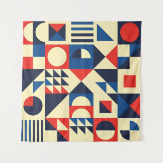 Mid-Century Geometric: ファンキーレトロパターン。 タペストリー