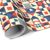 Mid-Century Geometric: ファンキーレトロパターン。 ラッピングペーパー (ロールコーナー)