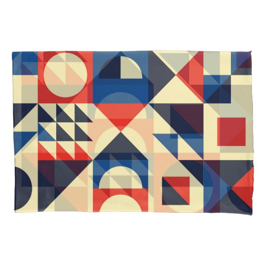 Mid-Century Geometric: ファンキーレトロパターン。 枕カバー (正面)