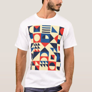 Mid-Century Geometric: ファンキーレトロパターン。 Tシャツ