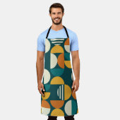 Mid-Century Geometric:レトロミニマルデザイン。 エプロン (着用した状態)