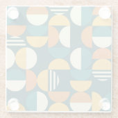 Mid-Century Geometric:レトロミニマルデザイン。 ガラスコースター (裏面)