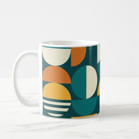 Mid-Century Geometric:レトロミニマルデザイン。 コーヒーマグカップ (左)
