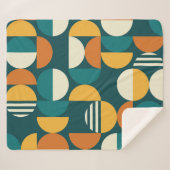 Mid-Century Geometric:レトロミニマルデザイン。 シェルパブランケット (正面(横))