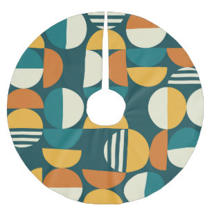 Mid-Century Geometric:レトロミニマルデザイン。 ブラッシュドポリエステルツリースカート
