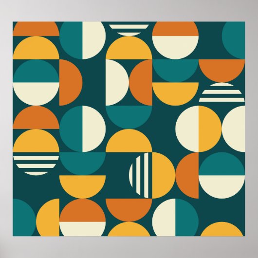 Mid-Century Geometric:レトロミニマルデザイン。 ポスター (正面)