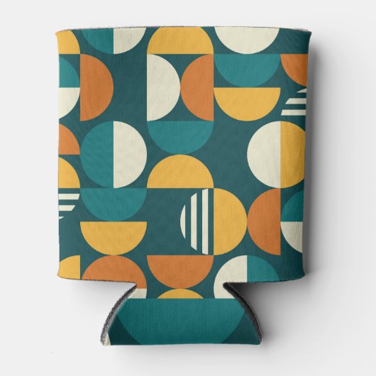 Mid-Century Geometric:レトロミニマルデザイン。 缶クーラー (正面)
