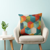 Mid-Century Geometric Cube Throw Pillow クッション (椅子)