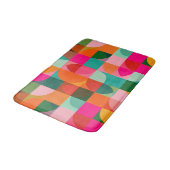 Mid Century Geometric Pattern Colorful Retro バスマット (アングル)