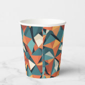 Mid-Century Geometric Teal & Orange | 紙コップ (右)