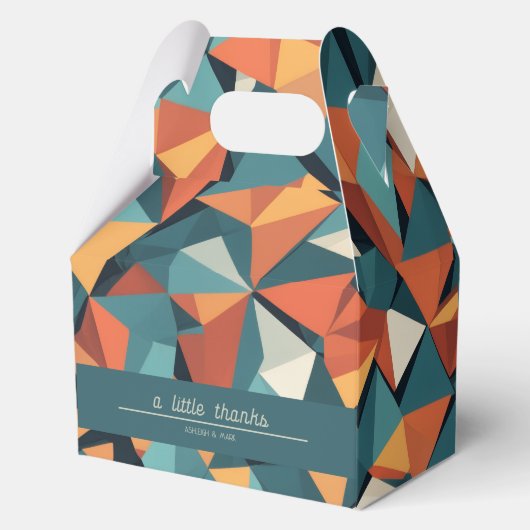 Mid-Century Geometric Teal & Orange | Custom フェイバーボックス (正面)
