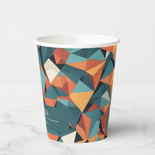 Mid-Century Geometric Teal & Orange | Custom 紙コップ (左)